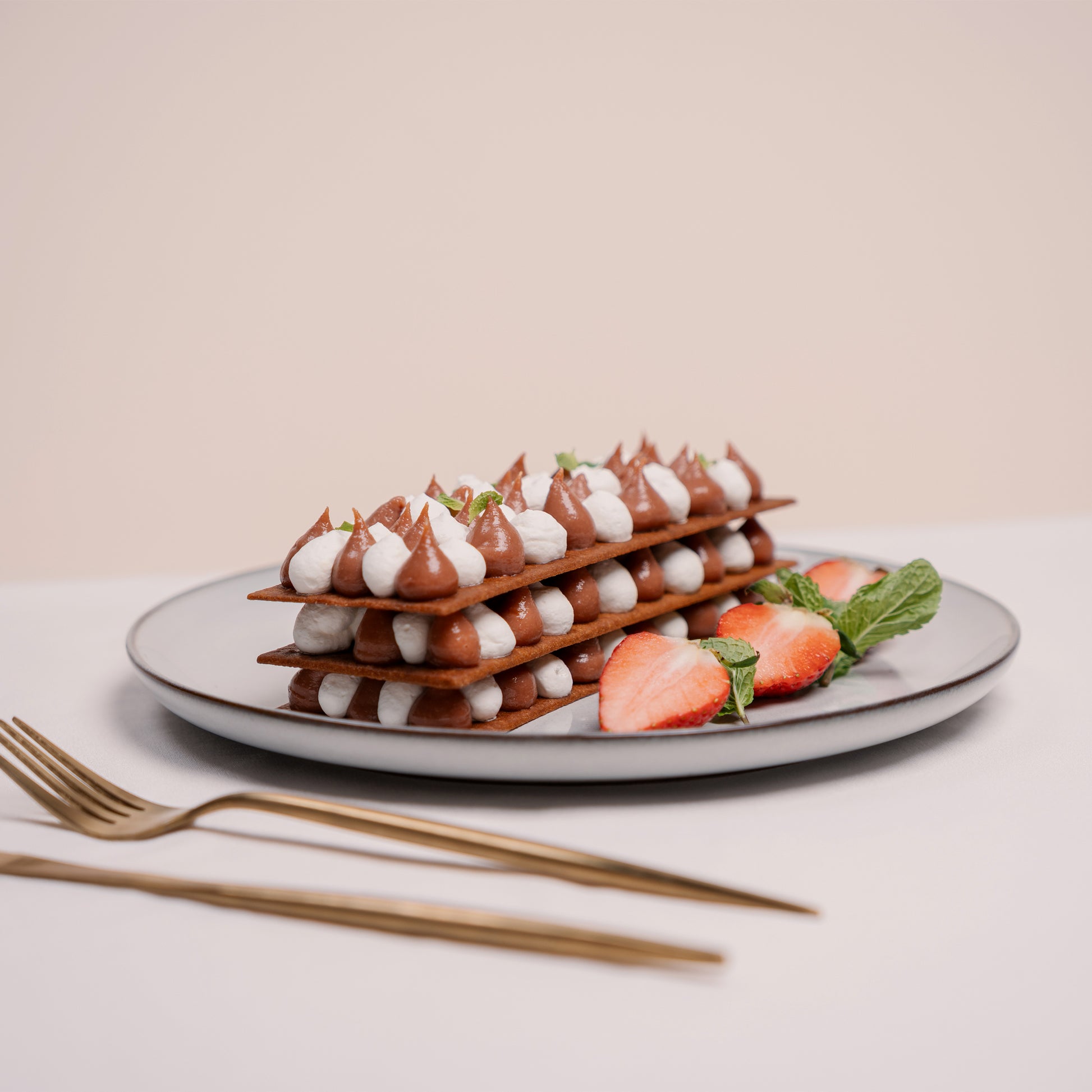 Strawberry Mint Mille-Feuille Tart